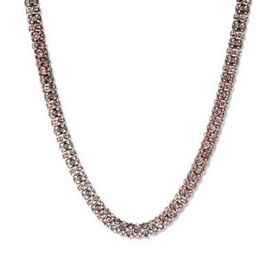 16' rose gold plated with crystal accents tubular collar necklace